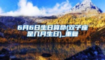 6月6日生日算命(双子座是几月生日)_重复