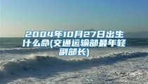 2004年10月27日出生什么命(交通运输部最年轻副部长)
