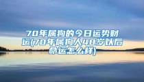 70年属狗的今日运势财运(70年属狗人48岁以后命运怎么样)