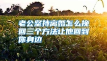 老公坚持离婚怎么挽回三个方法让他回到你身边