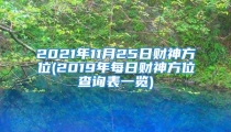 2021年11月25日财神方位(2019年每日财神方位查询表一览)