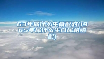 63年属什么生肖配对(1965年属什么生肖属相婚配)