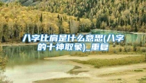 八字比肩是什么意思(八字的十神取象)_重复