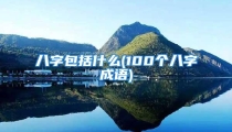 八字包括什么(100个八字成语)
