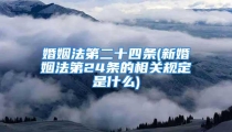 婚姻法第二十四条(新婚姻法第24条的相关规定是什么)
