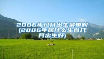 2006年几月出生最带财(2006年属什么生肖几月出生好)