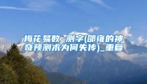 梅花易数 测字(邵雍的神奇预测术为何失传)_重复