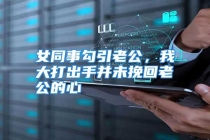 女同事勾引老公，我大打出手并未挽回老公的心