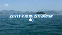 五行什么意思(五行属木缺木)