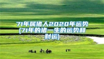 71年属猪人2020年运势(71年的猪一生的运势和财运)