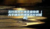 五行对天干地支查询表 (天干地天干地支五行对照表)