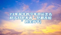 73年属牛的今年命运怎么样(6月底不再“愁眉苦脸”的生肖牛)