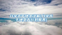 八字天干地支详解(八字天干地支五行对照表)