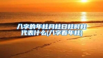 八字的年柱月柱日柱时柱代表什么(八字看年柱)