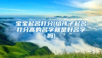 宝宝起名打分(给孩子起名打分高的名字就是好名字吗)
