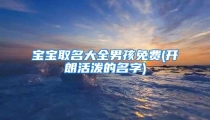 宝宝取名大全男孩免费(开朗活泼的名字)