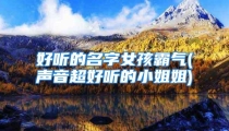 好听的名字女孩霸气(声音超好听的小姐姐)